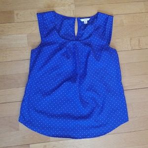 Candie's blue/ white polka dot top